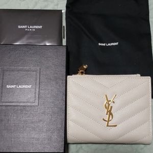 YSL monogram zip wallet